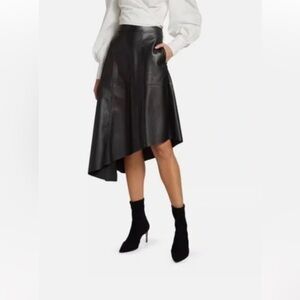 En Saison Dawn faux leather asymmetrical hem skirt